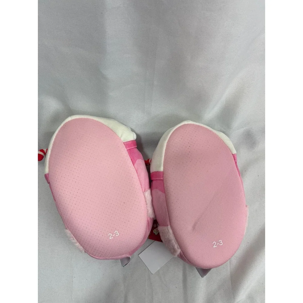 Squishmallows Squishwares Peppermint Hot Cocoa Pink Plush Slippers Kids Size 2/3